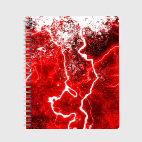Тетрадь с принтом БРЫЗГИ КРАСОК(RED STORM) в Новосибирске, 100% бумага | 48 листов, плотность листов — 60 г/м2, плотность картонной обложки — 250 г/м2. Листы скреплены сбоку удобной пружинной спиралью. Уголки страниц и обложки скругленные. Цвет линий — светло-серый
 | abstraction | tie dye | watercolor | абстракция красок | акварель | акриловый | брызги красок | живопись | краска | потертость красок | размытые краски | текстуры | черно белый | яркие краски