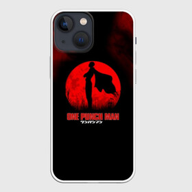 Чехол для iPhone 13 mini с принтом Красное солнце Ванпанчмен в Новосибирске,  |  | one | one punch man | бесправный ездок | бласт | бэнг | ванпанчмен | генос | демон киборг | лысый плащ | ниндзя | сайтама | сверхзвуковой соник | серебряный клык | тацумаки | человек один удар