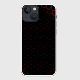 Чехол для iPhone 13 mini с принтом СТАЛЬНАЯ БРОНЯ в Новосибирске,  |  | abstraction | cyber | cyberpunk | future | geometry | hexagon | neon | techno | texture | абстракция | броня | геометрия | кибер | краски | неон | неоновый | сетка | соты | стальная броня | текстура | шестигранники