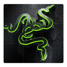 Магнитный плакат 3Х3 с принтом RAZER в Новосибирске, Полимерный материал с магнитным слоем | 9 деталей размером 9*9 см | Тематика изображения на принте: game | razer | texture | зеленый | игровое лого | игромания | игры | рэйзер | текстуры