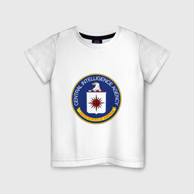 Детская футболка хлопок с принтом CIA в Новосибирске, 100% хлопок | круглый вырез горловины, полуприлегающий силуэт, длина до линии бедер | agency | america | central | cia | intelligence | of | states | united | usa | америки | разведывательное | соединённые | сообщество | сша | управление | центральное | цру | штаты