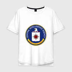 Мужская футболка хлопок Oversize с принтом CIA в Новосибирске, 100% хлопок | свободный крой, круглый ворот, “спинка” длиннее передней части | agency | america | central | cia | intelligence | of | states | united | usa | америки | разведывательное | соединённые | сообщество | сша | управление | центральное | цру | штаты