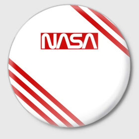 Значок с принтом NASA в Новосибирске,  металл | круглая форма, металлическая застежка в виде булавки | alien | earth | iss | live | mars | nasa live | shuttle | space | ufo | ufobirne | usa | аполлон | космос | наса | сша | шаттл