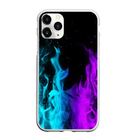 Чехол для iPhone 11 Pro Max матовый с принтом ПЛАМЯ в Новосибирске, Силикон |  | blue | bright | fire | heat | light | neon | purple | red | wildfire | искры | неон | огненный | огонь | пламя | пожар