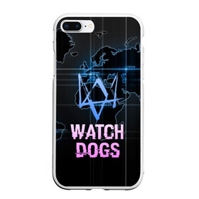 Чехол для iPhone 7Plus/8 Plus матовый с принтом WATCH DOGS в Новосибирске, Силикон | Область печати: задняя сторона чехла, без боковых панелей | Тематика изображения на принте: action | ct os | ded sec | fox | game | gamer | glitch | hacker | player | watch dogs | watch dogs 2 | глитч | знак лиса | игра | компьютерная игра | маркус | хакер
