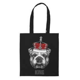 Сумка 3D повседневная с принтом Английский бульдог с короной в Новосибирске, 100% полиэстер | Плотность: 200 г/м2; Размер: 34×35 см; Высота лямок: 30 см | animals | authority | breed | bulldog | cool | crown | dog | english | fighting | head | illustration | inscription | king | muzzle | supreme | swag | авторитет | английский | бойцовый | бульдог | верховный | голова | животные | иллюстрация | король | кор