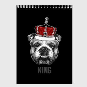 Скетчбук с принтом Английский бульдог с короной в Новосибирске, 100% бумага
 | 48 листов, плотность листов — 100 г/м2, плотность картонной обложки — 250 г/м2. Листы скреплены сверху удобной пружинной спиралью | animals | authority | breed | bulldog | cool | crown | dog | english | fighting | head | illustration | inscription | king | muzzle | supreme | swag | авторитет | английский | бойцовый | бульдог | верховный | голова | животные | иллюстрация | король | кор