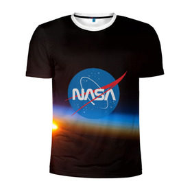 Мужская футболка 3D спортивная с принтом NASA SPACE в Новосибирске, 100% полиэстер с улучшенными характеристиками | приталенный силуэт, круглая горловина, широкие плечи, сужается к линии бедра | galaxy | nasa | nebula | space | star | абстракция | вселенная | галактика | звезда | звезды | космический | наса | планеты