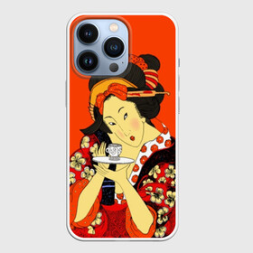 Чехол для iPhone 13 Pro с принтом Японка в Новосибирске,  |  | brunette | ceremony | culture | east | flowers | geisha | hairstyle | japan | japanese woman | kimono | makeup | tea | traditions | брюнетка | восток | кимоно | культура | макияж | прическа | традиции | цветы | церемония | чай | чайная | япония | 