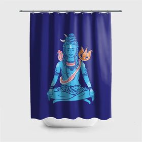 Штора 3D для ванной с принтом Шива в Новосибирске, 100% полиэстер | плотность материала — 100 г/м2. Стандартный размер — 146 см х 180 см. По верхнему краю — пластиковые люверсы для креплений. В комплекте 10 пластиковых колец | blue | cobra | destroyer | destruction | gods | great | hinduism | india | meditation | om | peace | power | religion | shiva | trident | yoga | боги | великий | власть | знание | индия | индуизм | йога | кайлас | кобра | медитация | ом | разрушение | раз