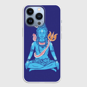 Чехол для iPhone 13 Pro с принтом Шива в Новосибирске,  |  | blue | cobra | destroyer | destruction | gods | great | hinduism | india | meditation | om | peace | power | religion | shiva | trident | yoga | боги | великий | власть | знание | индия | индуизм | йога | кайлас | кобра | медитация | ом | разрушение | раз