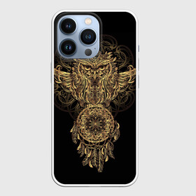 Чехол для iPhone 13 Pro с принтом Сова с ловцом в Новосибирске,  |  | animal | catcher | dreams | ethnic | freedom | golden | indians | knowledge | owl | pattern | power | r | ritual | shaman | shamanism | totem | wind | wisdom | ветер | животное | знание | золотой | индейцы | ловец | мудрость | обряд | ритуал | свобода | с