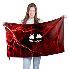 Флаг 3D с принтом Marshmello в Новосибирске, 100% полиэстер | плотность ткани — 95 г/м2, размер — 67 х 109 см. Принт наносится с одной стороны | christopher comstock | dj | marshmello | music | диджей | клубная музыка | клубняк | крис комсток | логотип | маршмеллоу | музыка