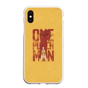 Чехол для iPhone XS Max матовый с принтом One-Punch Man в Новосибирске, Силикон | Область печати: задняя сторона чехла, без боковых панелей | one | one punch man | бесправный ездок | бласт | бэнг | ванпанчмен | генос | демон киборг | лысый плащ | ниндзя | сайтама | сверхзвуковой соник | серебряный клык | тацумаки | человек один удар