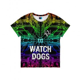 Детская футболка 3D с принтом WATCH DOGS в Новосибирске, 100% гипоаллергенный полиэфир | прямой крой, круглый вырез горловины, длина до линии бедер, чуть спущенное плечо, ткань немного тянется | action | ct os | ded sec | fox | game | gamer | glitch | hacker | player | watch dogs | watch dogs 2 | глитч | знак лиса | игра | компьютерная игра | маркус | хакер