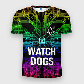 Мужская футболка 3D спортивная с принтом WATCH DOGS в Новосибирске, 100% полиэстер с улучшенными характеристиками | приталенный силуэт, круглая горловина, широкие плечи, сужается к линии бедра | action | ct os | ded sec | fox | game | gamer | glitch | hacker | player | watch dogs | watch dogs 2 | глитч | знак лиса | игра | компьютерная игра | маркус | хакер
