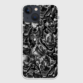 Чехол для iPhone 13 mini с принтом Злые Клоуны в Новосибирске,  |  | black | graffiti | horror | stickerbombing | tatu | urban | white | граффити | зло | клоун | клоуны | комикс | мода | стикер | стикербомбинг | стиль | тату | татуировки | тренд | ужас | улыбка | урбан | хоррор | черно белые