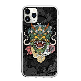 Чехол для iPhone 11 Pro матовый с принтом Дракон в Новосибирске, Силикон |  | character | dragon | east | eyes | fangs | horns | japan | japanese | legend | mask | mythological | pattern | yellow | восток | глаза | дракон | желтые | клыки | легенда | маска | мифологический | персонаж | рога | узор | япония | японский