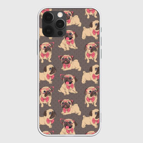 Чехол для iPhone 12 Pro Max с принтом Мопсы в Новосибирске, Силикон |  | animals | bow tie | breed | different | dogs | illustration | painting | pink | poses | pugs | puppies | галстук бабочка | живопись | животные | иллюстрация | мопсы | очки | позы | порода | разные | розовые | собаки | щенки