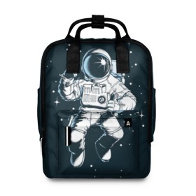 Женский рюкзак 3D с принтом Космонавт в Новосибирске, 100% полиэстер | лямки с регулируемой длиной, сверху ручки, чтобы рюкзак нести как сумку. Основное отделение закрывается на молнию, как и внешний карман. Внутри два дополнительных кармана, один из которых закрывается на молнию. По бокам два дополнительных кармашка, куда поместится маленькая бутылочка
 | astronaut | flies | glare | open | planets | reflection | sky | space | space suit | stars | sun | universe | астронавт | блики | вселенная | звёзды | космонавт | космос | летит | небо | открытый | отражение | планеты | скафандр | солнце