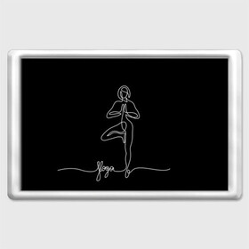 Магнит 45*70 с принтом Йога в Новосибирске, Пластик | Размер: 78*52 мм; Размер печати: 70*45 | black and white | culture | girl | graphics | indian | line | meditation | pose | yoga | графика | девушка | индийская | йога | культура | линия | медитация | черно белая