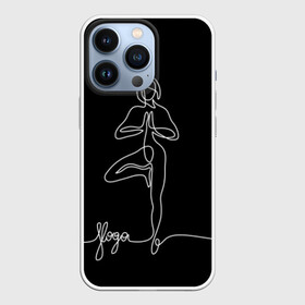 Чехол для iPhone 13 Pro с принтом Йога в Новосибирске,  |  | black and white | culture | girl | graphics | indian | line | meditation | pose | yoga | графика | девушка | индийская | йога | культура | линия | медитация | черно белая