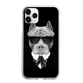 Чехол для iPhone 11 Pro матовый с принтом Питбуль в Новосибирске, Силикон |  | animals | black | black and white | cool | dog | fight | gentleman | head | illustration | pitbull | swag | white | авторитет | белая | бойцовый | галстук бабочка | голова | джентльмен | животные | иллюстрация | костюм | крутой | очки | 