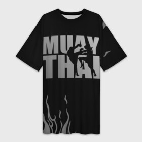 Платье-футболка 3D с принтом Muay Thai в Новосибирске,  |  | fight | muay thai | thai boxing | ufc | бокс | ката | кикбоксин | лаос | лоу кик | муай | мьянма | поединок | таиланд | тай | тайский | таолу