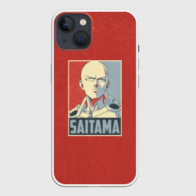 Чехол для iPhone 13 с принтом Saitama в Новосибирске,  |  | one | one punch man | бесправный ездок | бласт | бэнг | ванпанчмен | генос | демон киборг | лысый плащ | ниндзя | сайтама | сверхзвуковой соник | серебряный клык | тацумаки | человек один удар