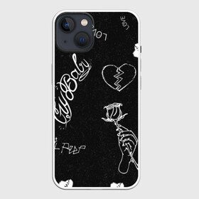 Чехол для iPhone 13 с принтом LIl Peep (Broken) в Новосибирске,  |  | baby | broken | cry | lil | lil peep | peep | rap | rose | лил | лил пип | пип | реп | роза | сердце