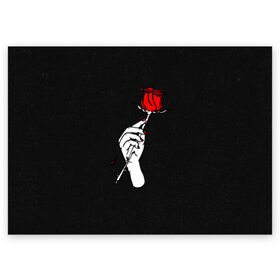 Поздравительная открытка с принтом Lil Peep (Rose) в Новосибирске, 100% бумага | плотность бумаги 280 г/м2, матовая, на обратной стороне линовка и место для марки
 | baby | broken | cry | lil | lil peep | peep | rap | rose | лил | лил пип | пип | реп | роза | сердце
