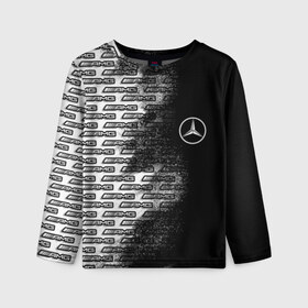 Детский лонгслив 3D с принтом Mercedes в Новосибирске, 100% полиэстер | длинные рукава, круглый вырез горловины, полуприлегающий силуэт
 | amg | mercedes | авто | автомобиль | иномарка | логотип | машина | мерседес | текстура