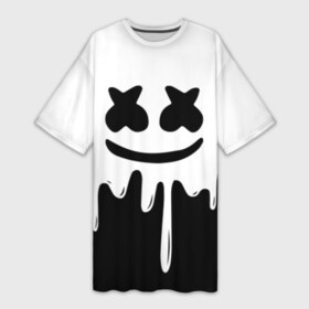 Платье-футболка 3D с принтом MELLO BLACK x WHITE | MARSHMELLO в Новосибирске,  |  | colors | dj | marshmello | paints | usa | абстракция | америка | звезда | клубная музыка | космический | краски | маршмелло | музыка | музыкант