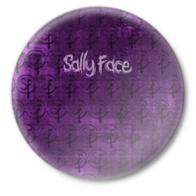 Значок с принтом Sally Face (Pattern). в Новосибирске,  металл | круглая форма, металлическая застежка в виде булавки | Тематика изображения на принте: 
