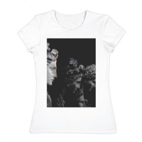 Женская футболка хлопок с принтом SINGULARITY #1 в Новосибирске, 100% хлопок | прямой крой, круглый вырез горловины, длина до линии бедер, слегка спущенное плечо | квадрат | мода | сатуя | чёрно белое