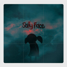 Магнитный плакат 3Х3 с принтом Sally Face (Силуэт). в Новосибирске, Полимерный материал с магнитным слоем | 9 деталей размером 9*9 см | face | game | horror | larry | sally | sally face | sanity s fall | игра | ларри | мальчик с протезом | салли | салли фейс | ужасы