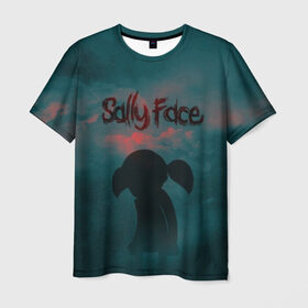 Мужская футболка 3D с принтом Sally Face (Силуэт). в Новосибирске, 100% полиэфир | прямой крой, круглый вырез горловины, длина до линии бедер | Тематика изображения на принте: face | game | horror | larry | sally | sally face | sanity s fall | игра | ларри | мальчик с протезом | салли | салли фейс | ужасы
