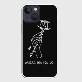 Чехол для iPhone 13 mini с принтом Lil Peep (Rose) 2 в Новосибирске,  |  | baby | broken | cry | lil | lil peep | peep | rap | rose | лил | лил пип | пип | реп | роза | сердце