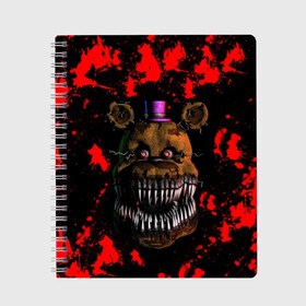 Тетрадь с принтом Five Nights At Freddy s в Новосибирске, 100% бумага | 48 листов, плотность листов — 60 г/м2, плотность картонной обложки — 250 г/м2. Листы скреплены сбоку удобной пружинной спиралью. Уголки страниц и обложки скругленные. Цвет линий — светло-серый
 | 5 ночей с фредди | five nights at freddys | foxy | аниматроники | игра | компьютерная игра | робот | фокси | фредди | фреди | чика