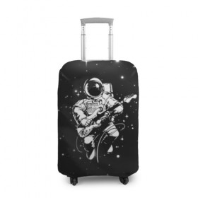 Чехол для чемодана 3D с принтом Cosmorock в Новосибирске, 86% полиэфир, 14% спандекс | двустороннее нанесение принта, прорези для ручек и колес | cosmonaut | cosmos | guitar | music | rock | space | spacesuit | star | гитара | звезда | космонавт | космос | музыка | скафандр