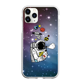 Чехол для iPhone 11 Pro Max матовый с принтом Space в Новосибирске, Силикон |  | bubble | cosmonaut | cosmos | planets | saturn | space | spacesuit | stars | звезды | космонавт | космос | мыльный пузырь | планеты | сатурн | скафандр