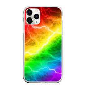 Чехол для iPhone 11 Pro Max матовый с принтом RAINBOW THUNDER в Новосибирске, Силикон |  | Тематика изображения на принте: battle | battle fire | battle thunder | blue | fire | rainbow | red | texture | thunder | битва | битва молний | битва огней | гроза | молнии | радуга | текстура