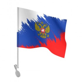 Флаг для автомобиля с принтом RUSSIA SPORT в Новосибирске, 100% полиэстер | Размер: 30*21 см | fc | football | football club | patriot | russia | sport | патриотизм | россия | спорт | спортивные | униформа | фирменные цвета | фк | футбол | футбольный клуб | я русский