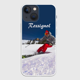 Чехол для iPhone 13 mini с принтом Rossignol в Новосибирске,  |  | france | movement | rossignol | snow | speed | вершина | горные лыжи | горы | движение | скорость | снег | франция