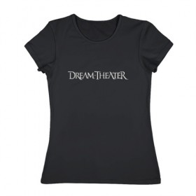 Женская футболка хлопок с принтом Dream Theater logo в Новосибирске, 100% хлопок | прямой крой, круглый вырез горловины, длина до линии бедер, слегка спущенное плечо | dream theater | dt | goth | gothic | metal | music | rock | готика | метал | рок | симфони метал