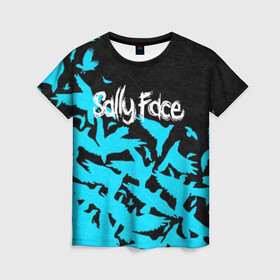 Женская футболка 3D с принтом SALLY FACE в Новосибирске, 100% полиэфир ( синтетическое хлопкоподобное полотно) | прямой крой, круглый вырез горловины, длина до линии бедер | birds | face | game | horror | larry | sally | sally face | sanity s fall | вороны | игра | ларри | мальчик с протезом | птицы | салли | салли фейс | ужасы