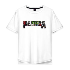 Мужская футболка хлопок Oversize с принтом Pantera в Новосибирске, 100% хлопок | свободный крой, круглый ворот, “спинка” длиннее передней части | alternative | hardcore | metal | newage | nu metal | pantera | progressive metal | punk | метал | пантера | рок | хардрок