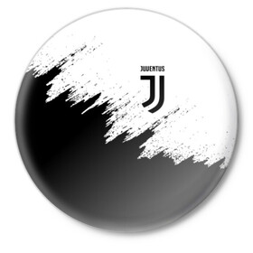 Значок с принтом JUVENTUS SPORT в Новосибирске,  металл | круглая форма, металлическая застежка в виде булавки | black and white | cr7 | fc | football | football club | juve | juventus | ronaldo | sport | роналдо | спорт | спортивные | униформа | фирменные цвета | фк | футбол | футбольный клуб | черно белый | ювентус