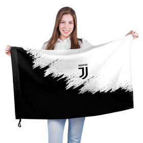 Флаг 3D с принтом JUVENTUS SPORT в Новосибирске, 100% полиэстер | плотность ткани — 95 г/м2, размер — 67 х 109 см. Принт наносится с одной стороны | black and white | cr7 | fc | football | football club | juve | juventus | ronaldo | sport | роналдо | спорт | спортивные | униформа | фирменные цвета | фк | футбол | футбольный клуб | черно белый | ювентус