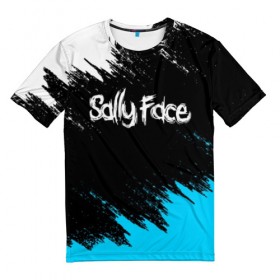 Мужская футболка 3D с принтом SALLY FACE в Новосибирске, 100% полиэфир | прямой крой, круглый вырез горловины, длина до линии бедер | face | game | horror | larry | sally | sally face | sanity s fall | брызги | игра | краски | ларри | мальчик с протезом | салли | салли фейс | ужасы